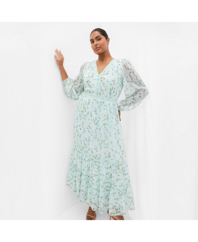 Plus Size Kiki Ditsy Print Maxi Dress