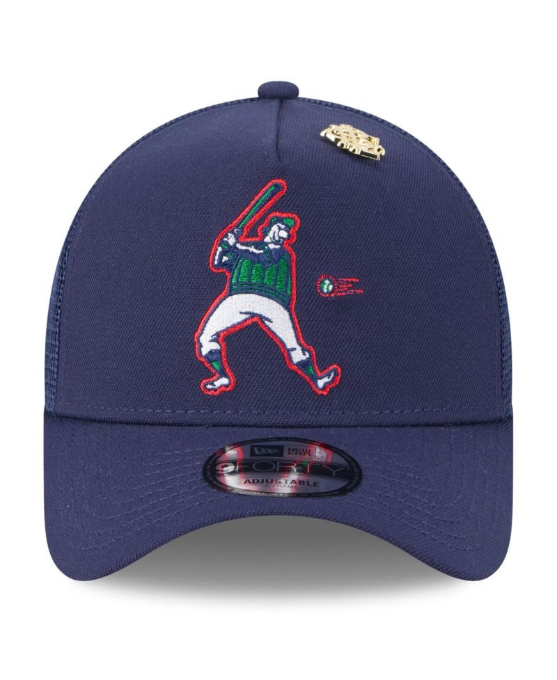 Men's Navy Milwaukee Brewers 2025 Big League Chew A-Frame 9FORTY Adjustable Trucker Hat