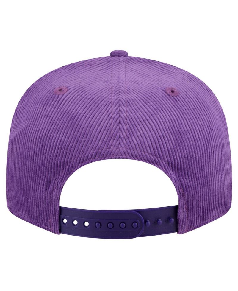 Men's Purple Los Angeles Lakers Throwback Display Corduroy 9FIFTY Snapback Hat