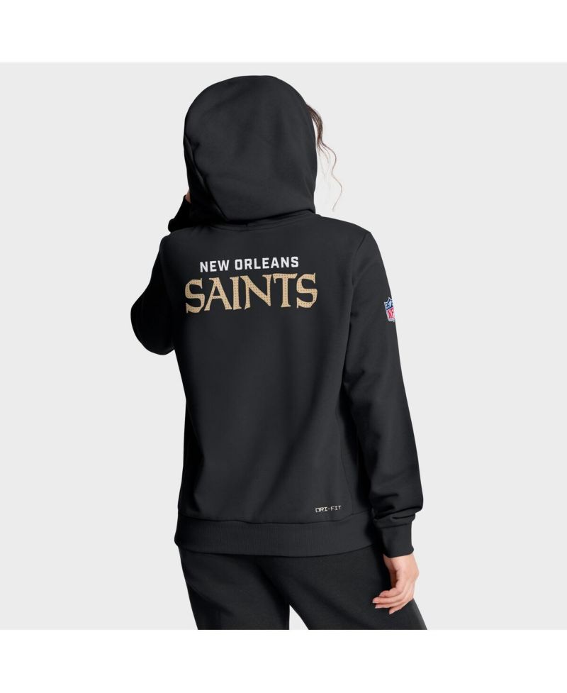 Women's Black New Orleans Saints Sideline Standard Issue Initial Home Dri-FIT Hoodie