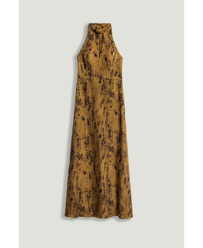 Women's Printed Halter-Neck Maxi Dress