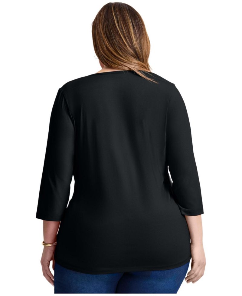 Women's Side Ruched Faux Wrap Top