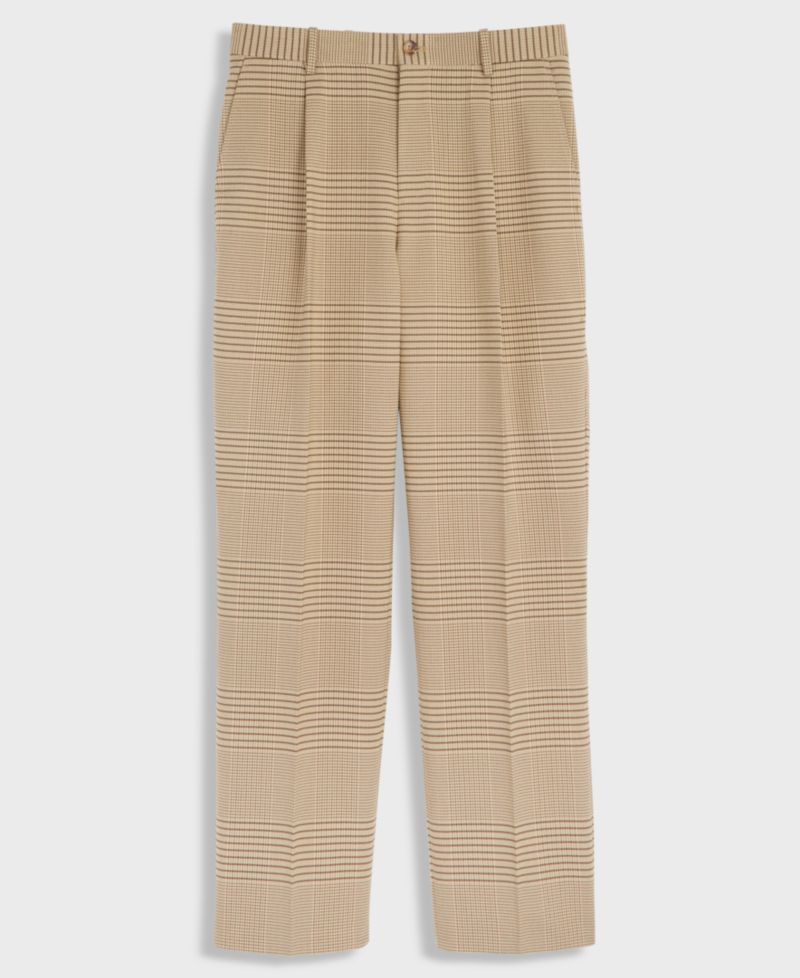 Men's Glen Plaid Relaxed-Fit Straight-Leg Stretch Trousers