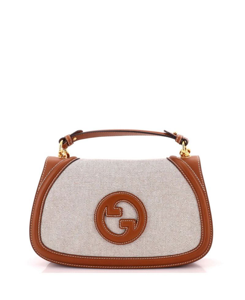 Medium Blondie NM Top Handle Bag Canvas with Leather