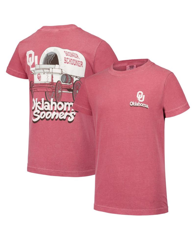 Big Boys and Girls Crimson Oklahoma Sooners Hyperlocal Comfort Colors T-Shirt