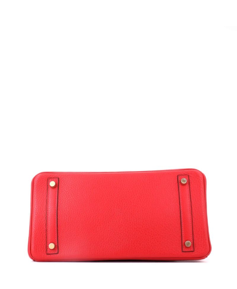 Birkin 30 Handbag Red Clemence with Gold Hardware