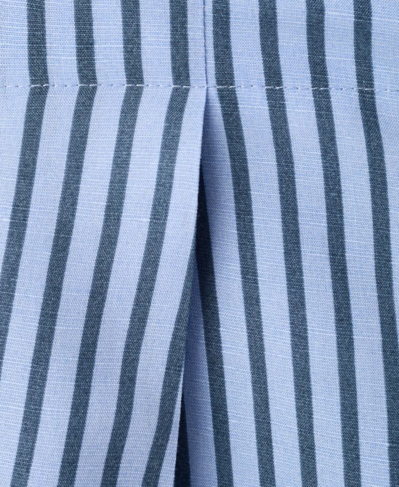 Women's Striped Flowy Wide-Leg Pleated Pants