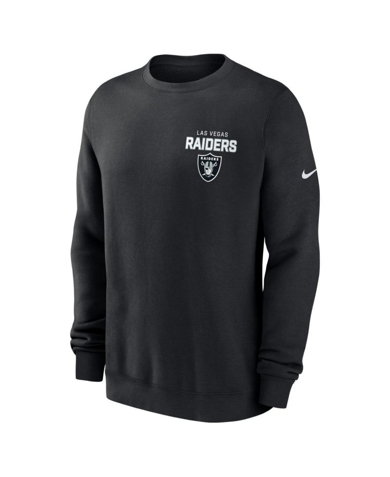 Men's Black Las Vegas Raiders Primetime Club Fleece Pullover Sweatshirt