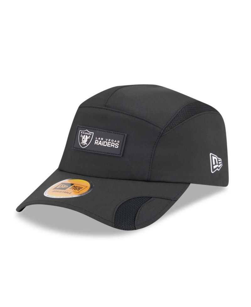 Men's Black Las Vegas Raiders 2025 Sideline Runner Adjustable Hat