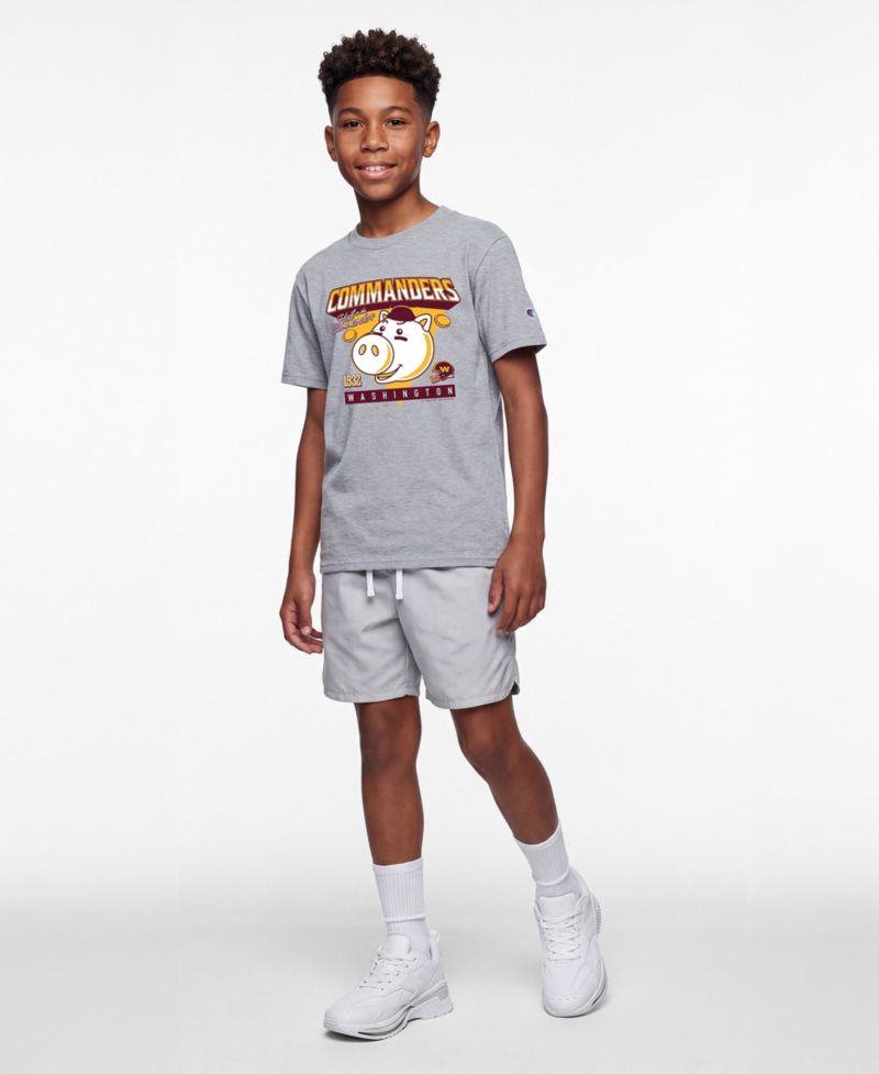 Big Boys and Girls Heather Gray Washington Commanders Disney X Champion T-Shirt