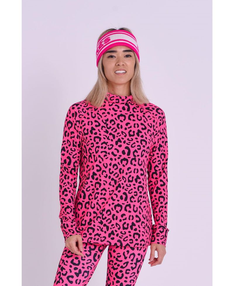 Women's Baselayer Top - Hotel California Pink Leopard