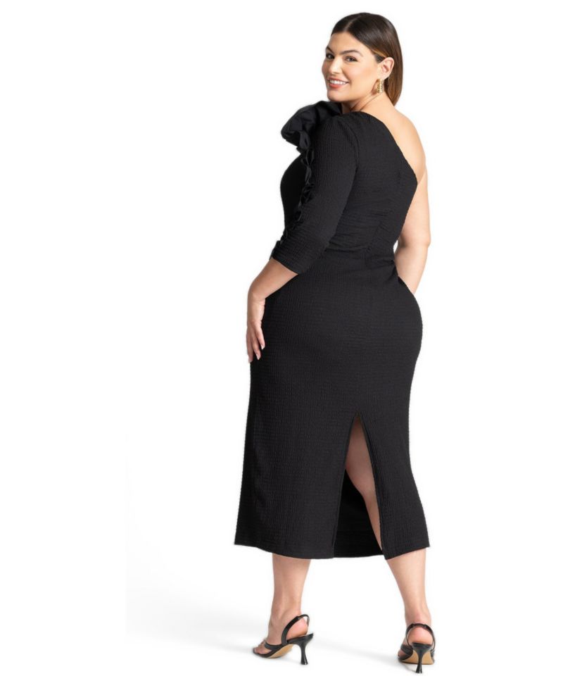Women's Popcorn Ruffle Column Dress