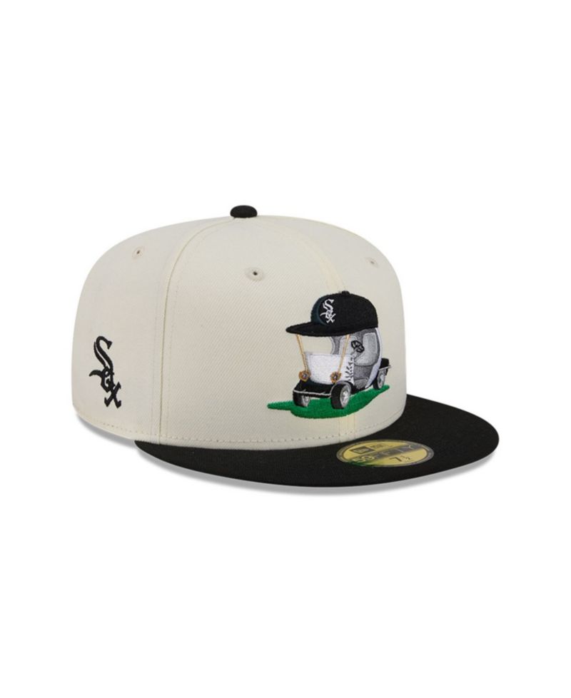 Men's Cream/Black Chicago White Sox Bullpen Cart 59FIFTY Fitted Hat