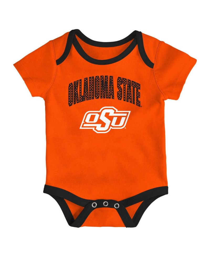 Baby Boys and Girls 3-Pack Oklahoma State Cowboys All Day Play Bodysuit Set