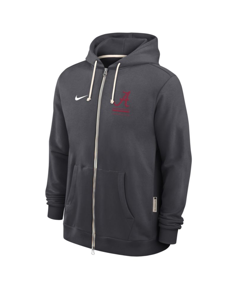 Men's Anthracite Alabama Crimson Tide 2026 Sideline Standard Issue Dri-FIT Full-Zip Hoodie