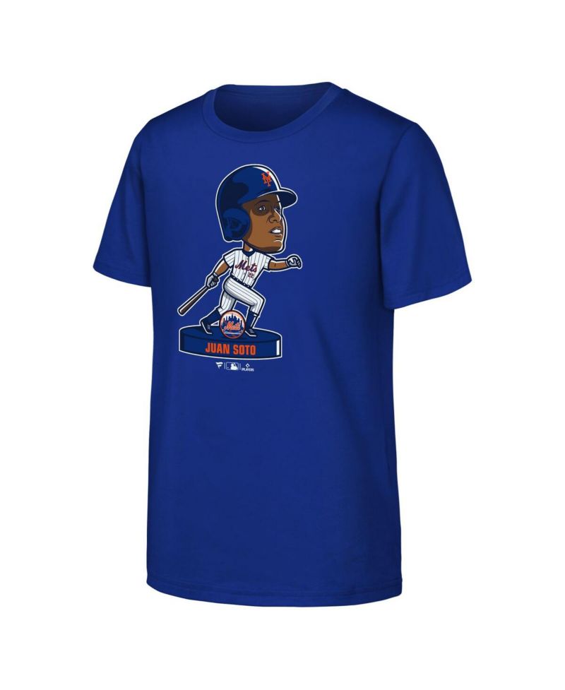 Big Boys and Girls Juan Soto Royal New York Mets Bobble Head Player T-Shirt