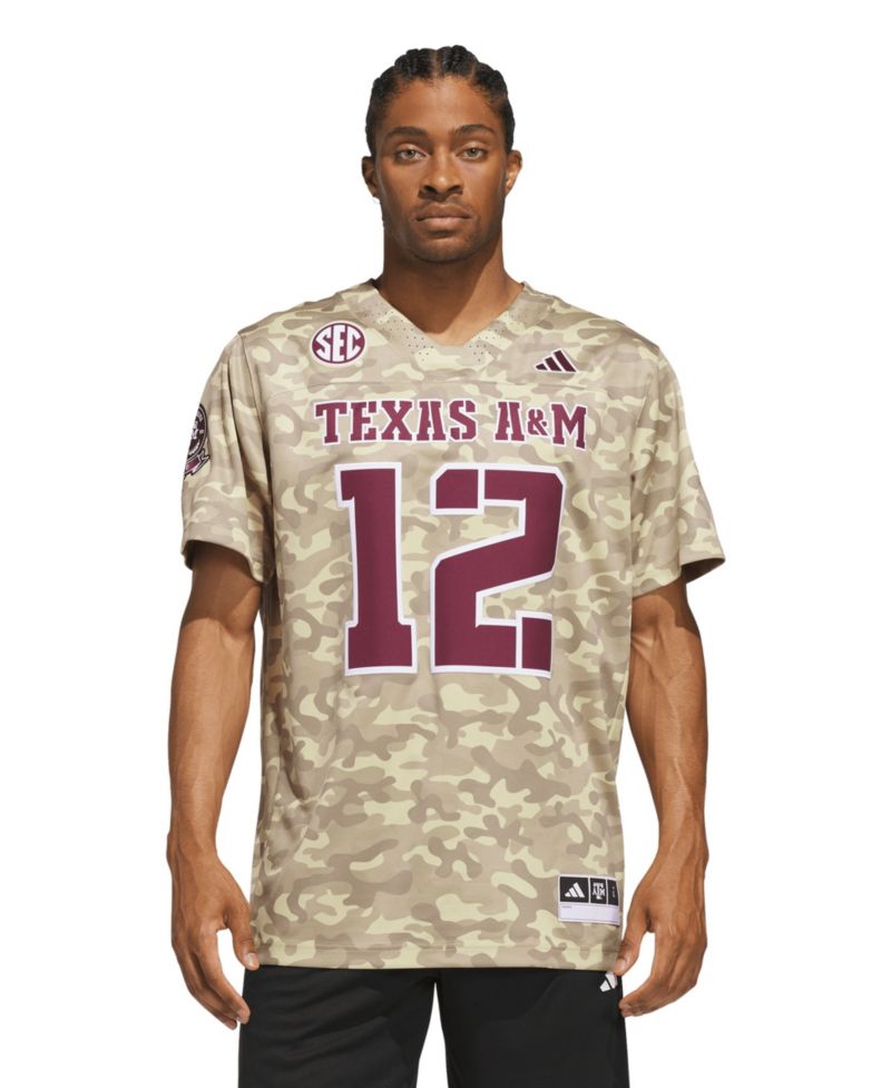 Men's #12 Beige Texas A&M Aggies Honor & Support Premier Strategy Jersey