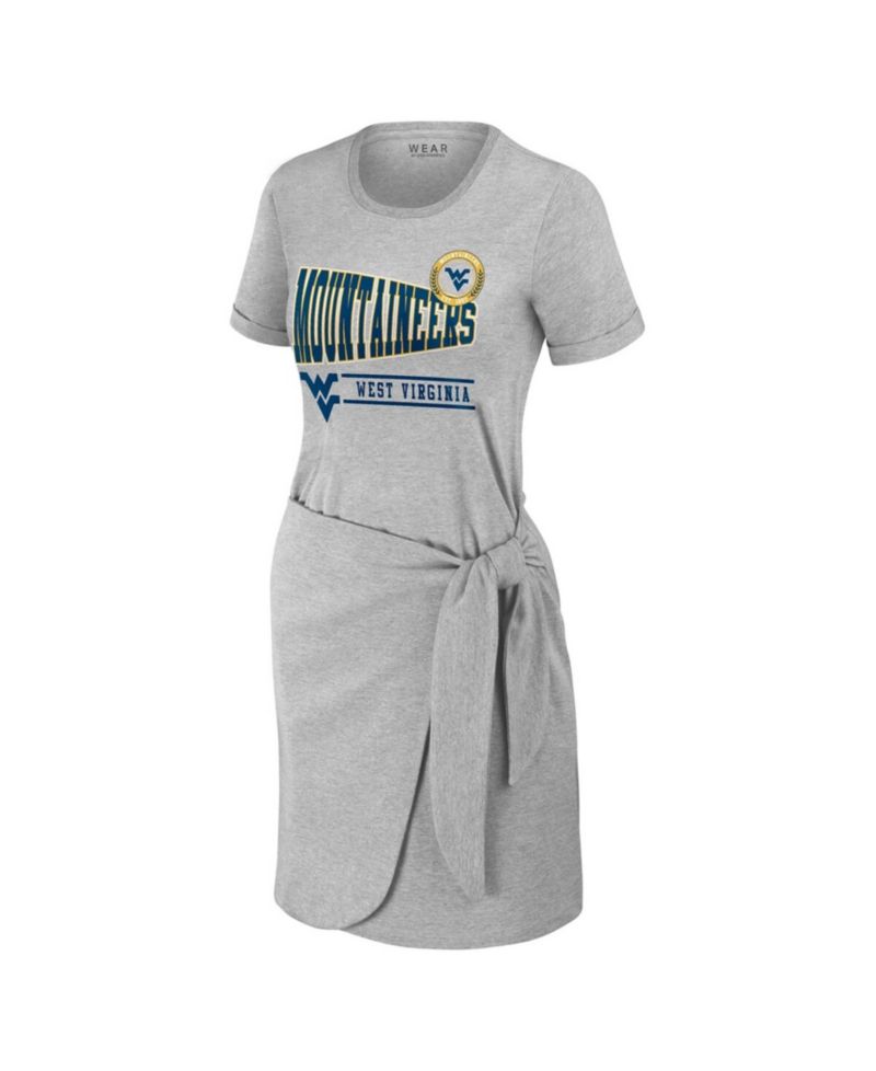 Women's Heather Gray West Virginia Mountaineers Knotted T-Shirt Dress