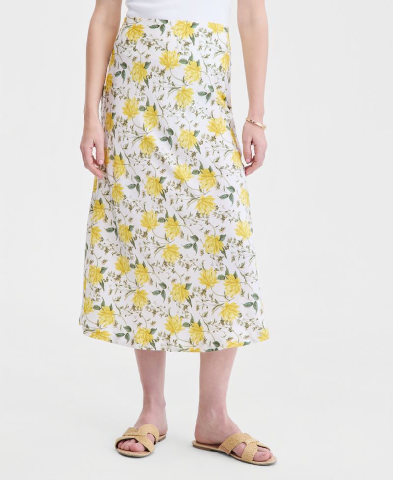 Trendy Plus Size Printed Slip Skirt