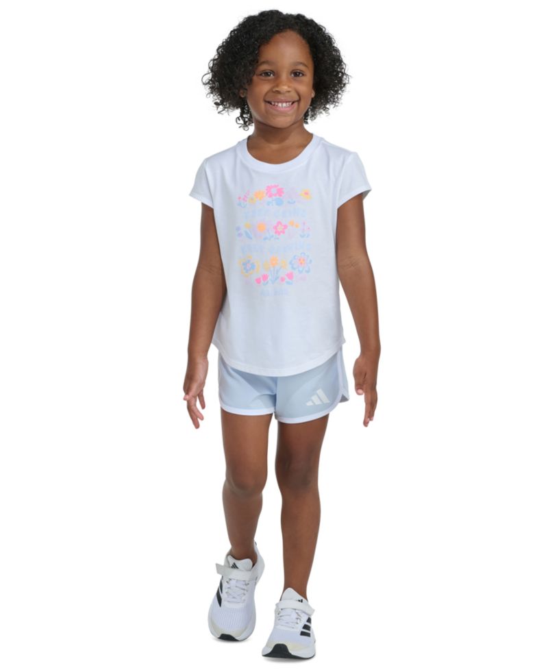 Girls' 2T-6X Short-Sleeve T-Shirt and Woven Shorts, 2-Piece Set
