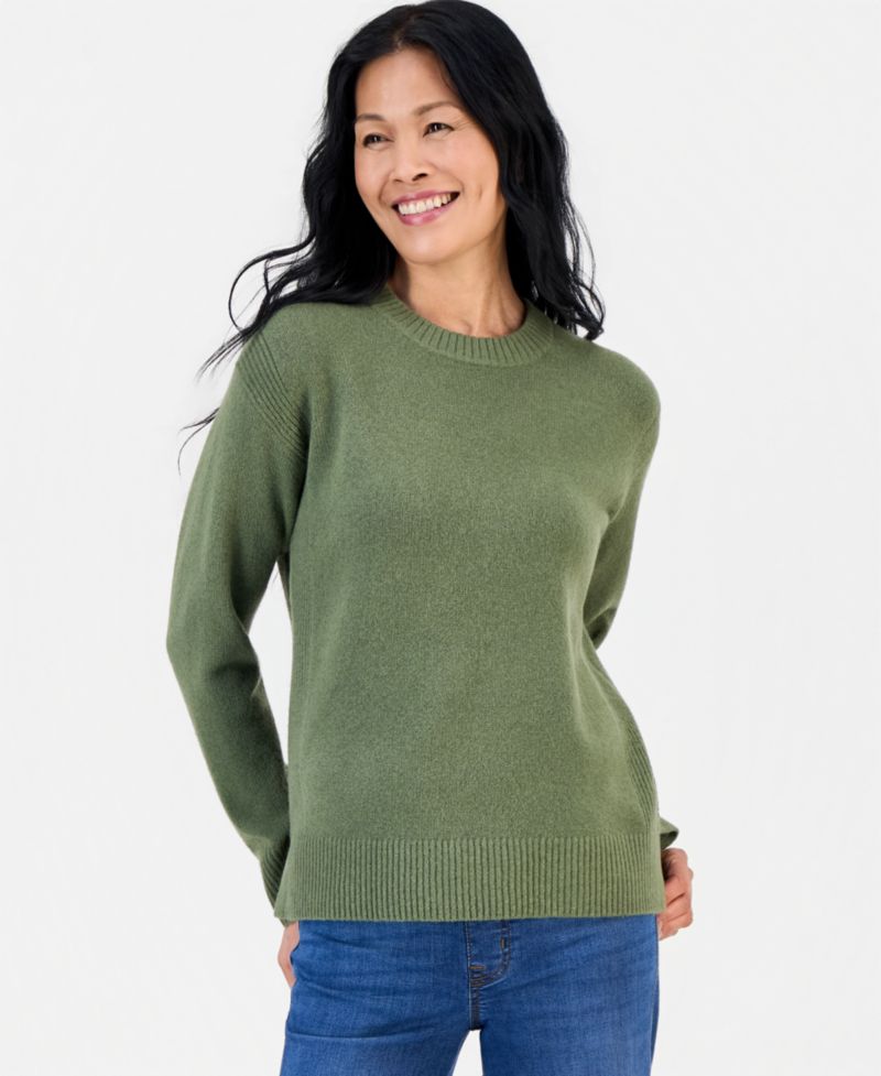 Petite Luxsoft Long-Sleeve Crewneck Sweater