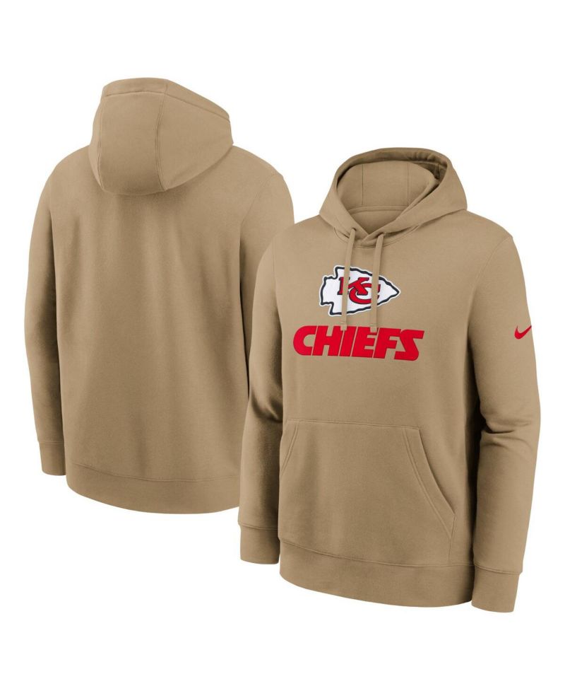 Men's Tan Kansas City Chiefs Best Season Rewind Club Pullover Hoodie