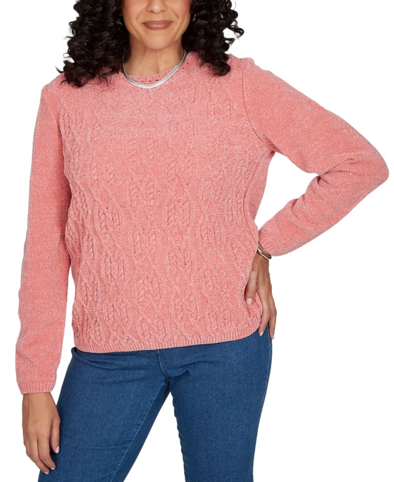 Women's Classic Cable Pullover Chenille Sweater