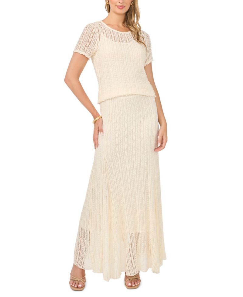 Women's Crochet Sheer Cami-Lined Top