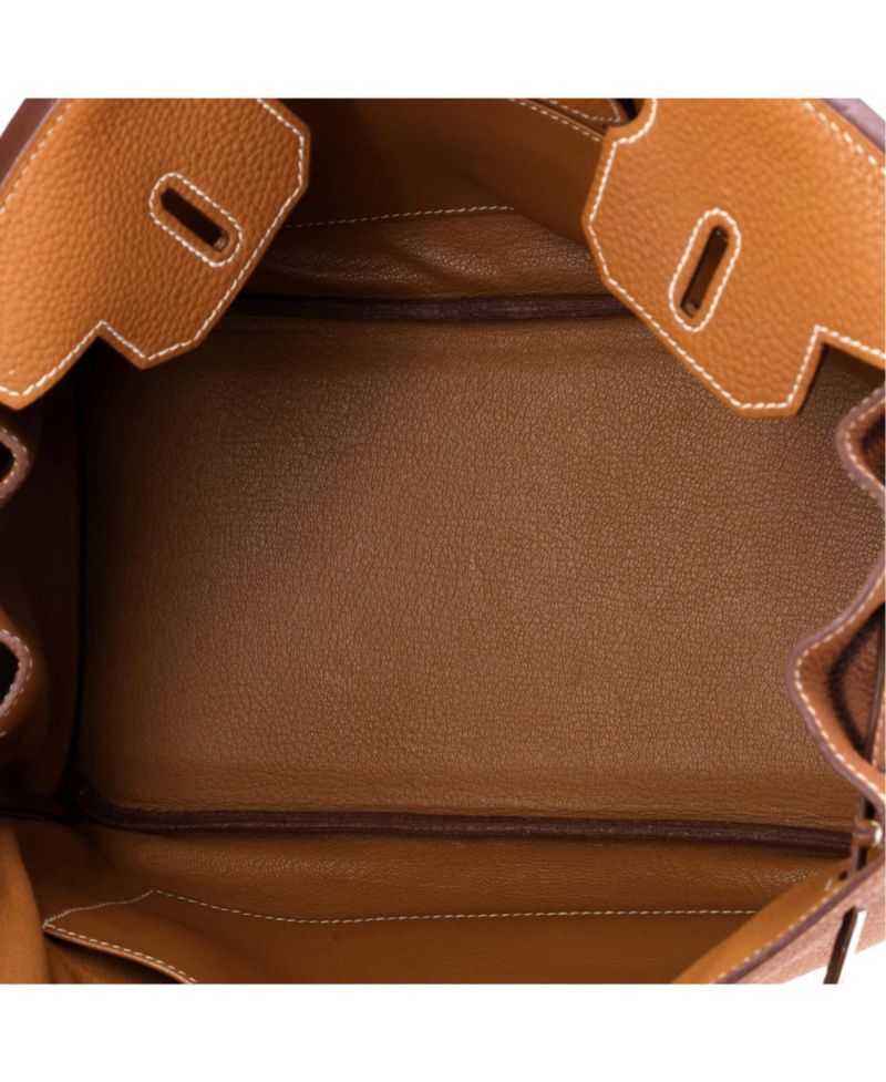 Birkin 30 Handbag Brown Togo with Palladium Hardware