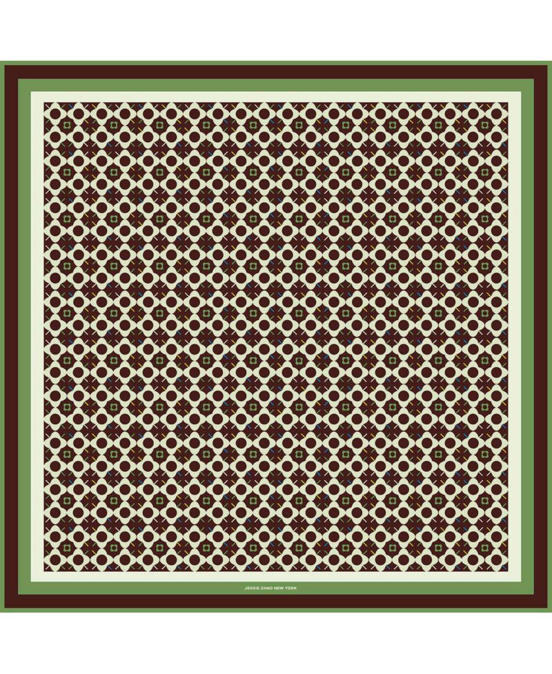 Double Sided Wool Silk Scarf Of Polka Dot Bloom