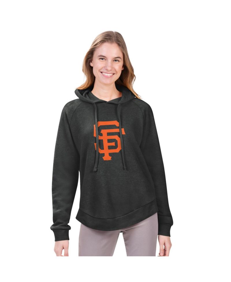 G-Ill 4Her by Carl Banks Women's Charcoal San Francisco Giants Jordan Angel Raglan Fleece Pullover Hoodie