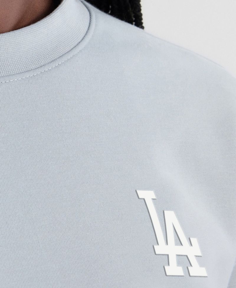 Women's Gray Los Angeles Dodgers Oversized Clutch Tri-Blend Sweatshirt
