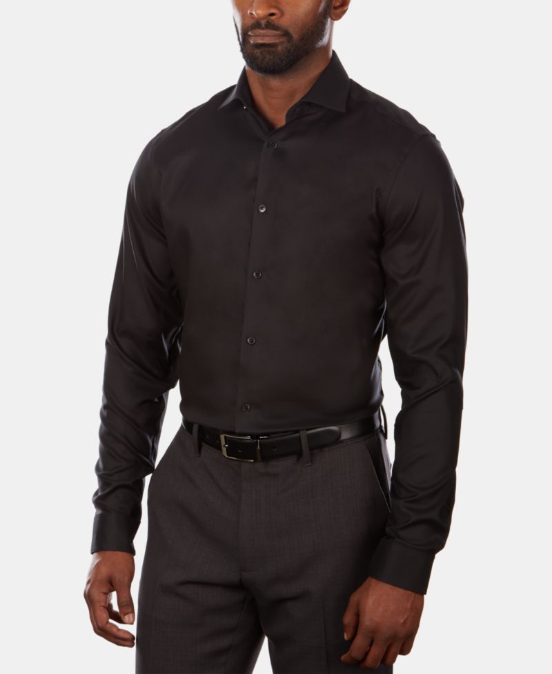 Мужская рубашка Calvin Klein Steel+ Slim-Fit из негладкого эластичного материала Performance Dress