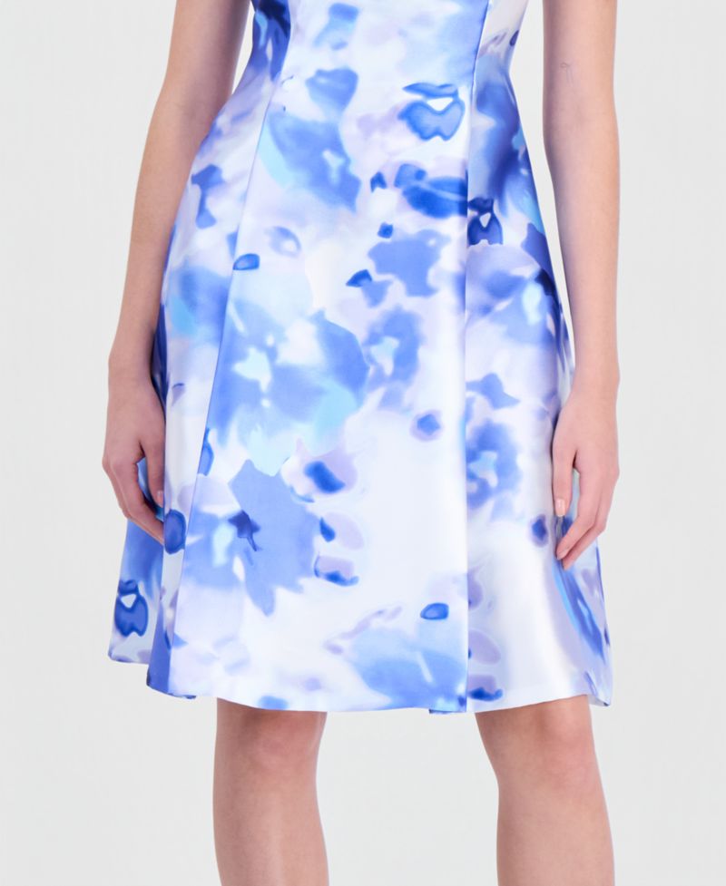 Petite Printed Sleeveless A-Line Dress
