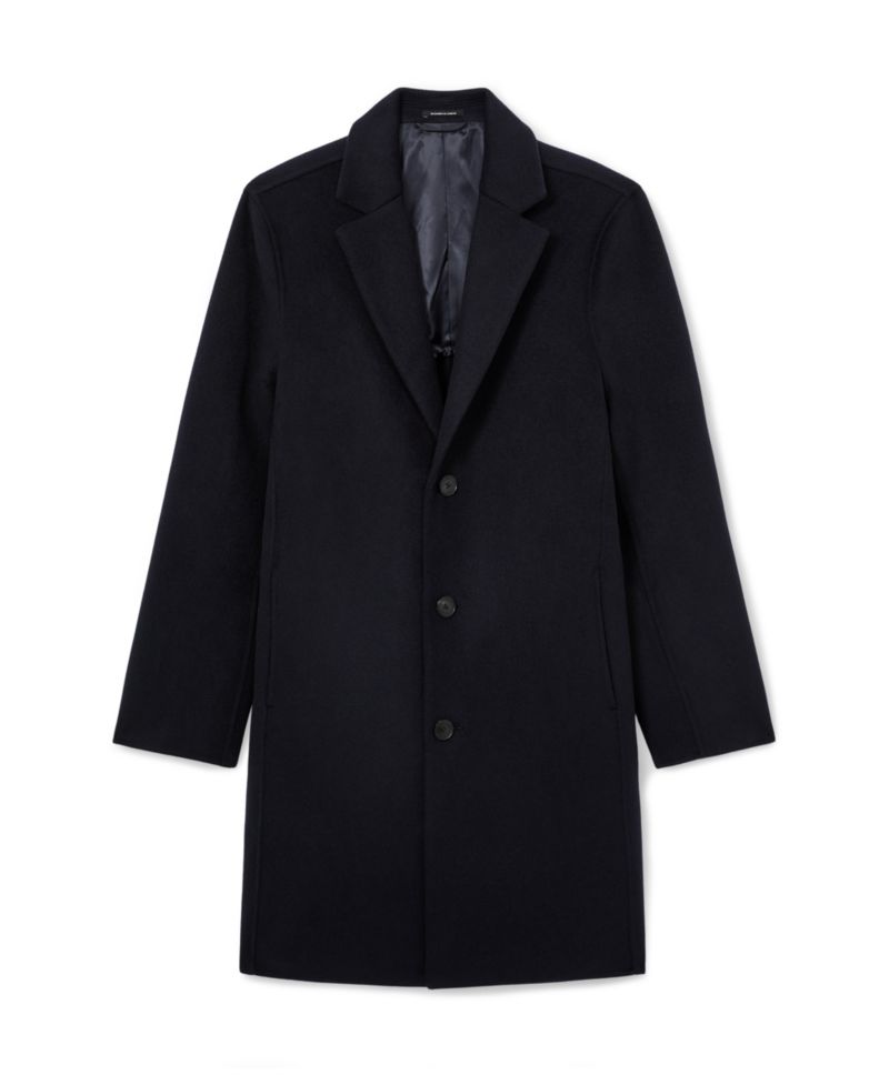 Men's Knight Single-Breasted Wool-Blend Overcoat