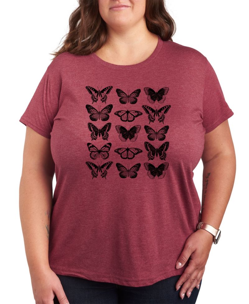 Butterfly Grid Plus Size Graphic Tee