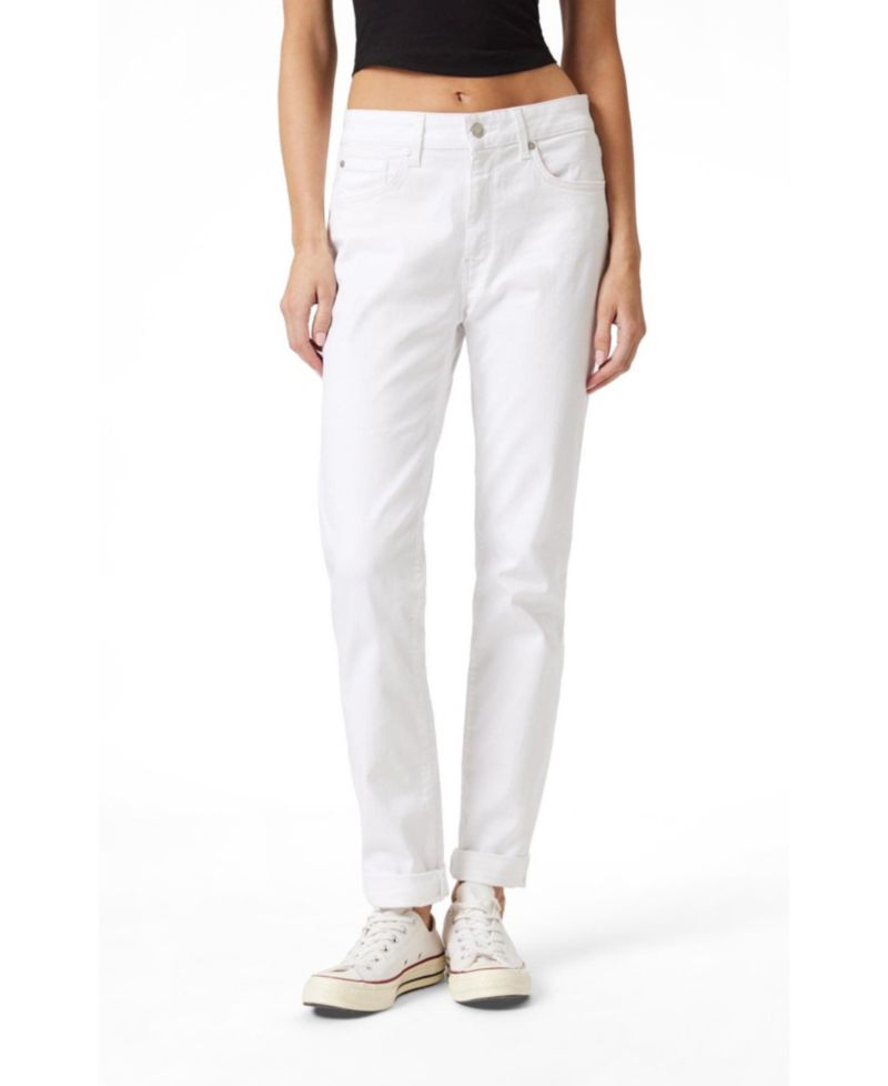 Women's Kathleen Mid Rise Boyfriend In White Feather Blue