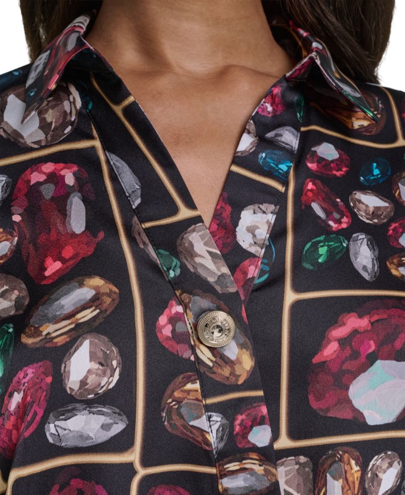 Women's Surplus Long-Sleeve Collared Blouse