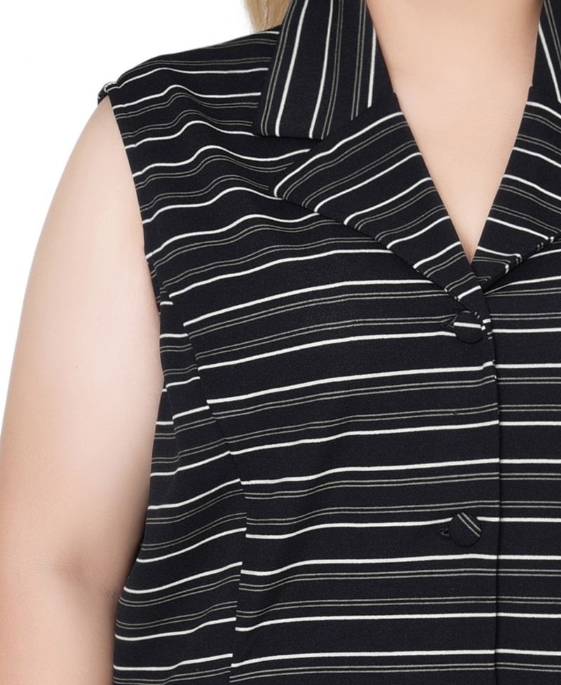 Women's Plus Size Sleeveless Scuba Vest Jacket