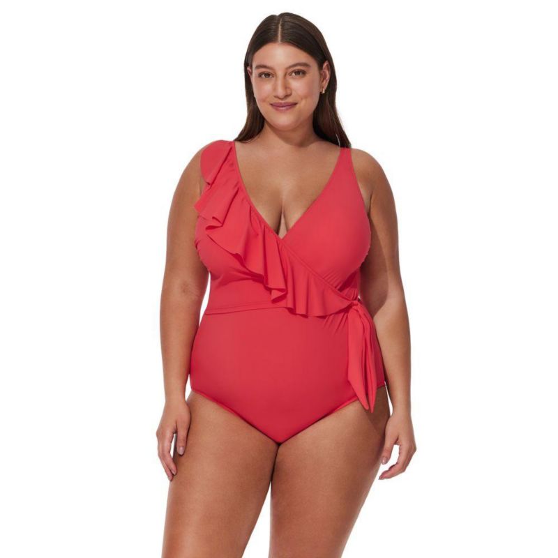 Women's Tutti Frutti Ruffle Surplice One Piece Swimsuit