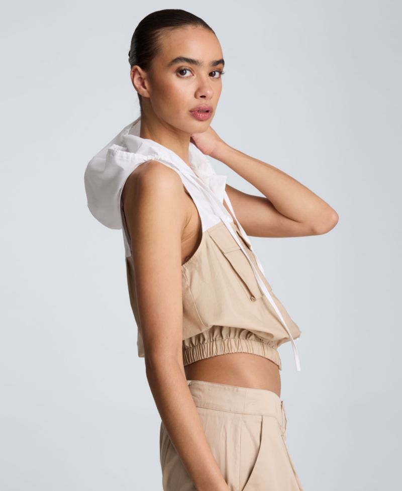 Women's Hooded Sleeveless Crop Top