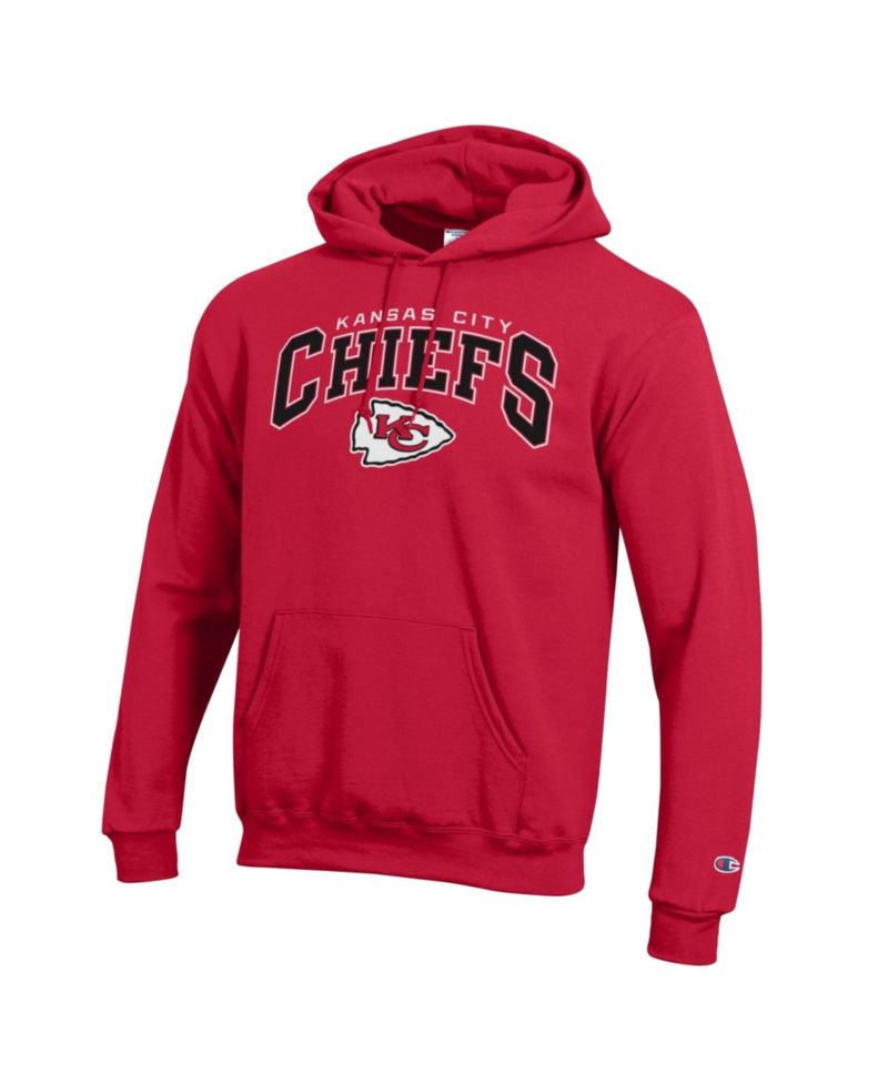 Men's Red Kansas City Chiefs Powerblend Arch over Logo Hoodie