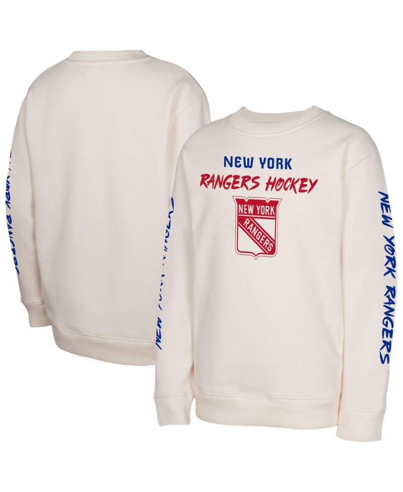 Big Boys and Girls Cream New York Rangers Star Power Pullover Sweatshirt