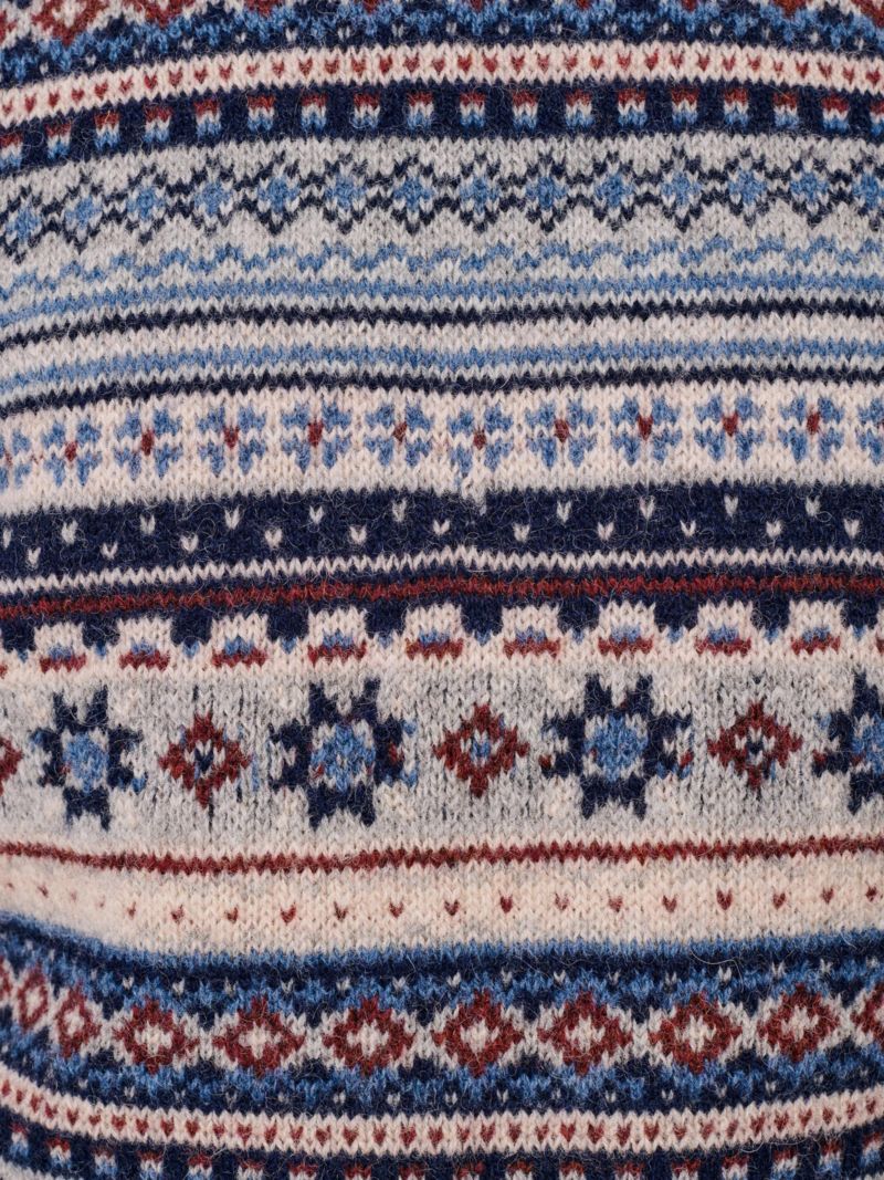 Men's Fair Isle Crew Neck Wool Sweater