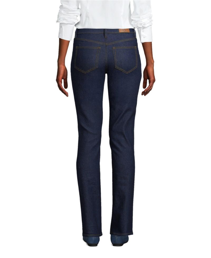 Petite Recover Mid Rise Straight Leg Blue Jeans