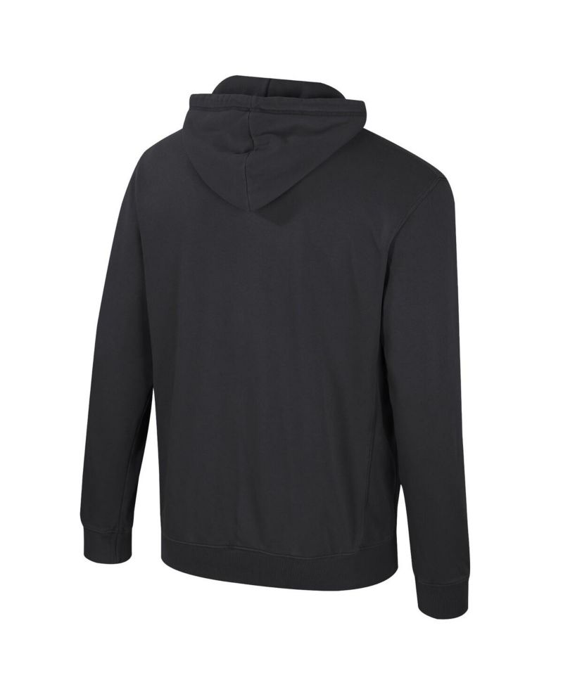 Men's Black Texas Longhorns Big & Tall Cap E-Tan Pullover Hoodie