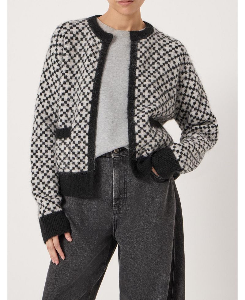 Women's Jacquard Wool Edge To Edge Cardigan