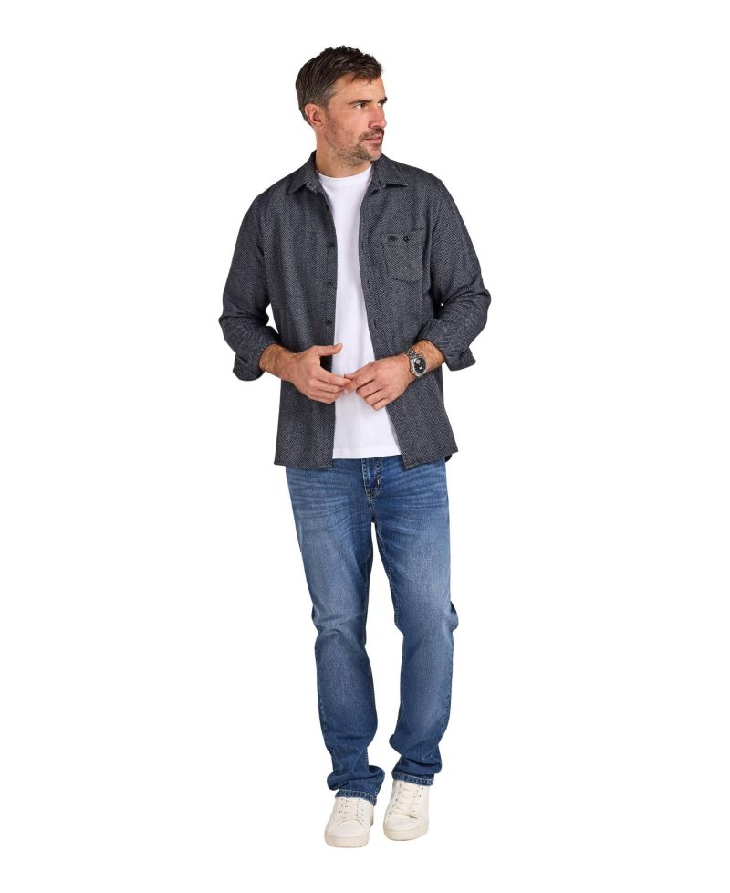 Men's Herringbone Long-Sleeve Shirt