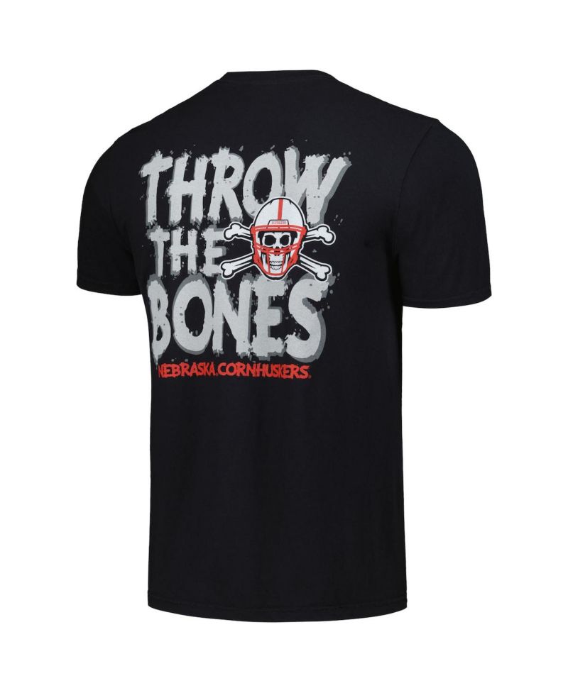 Men's and Women's Black Nebraska Huskers Hyper Local Throw the Bones T-Shirt