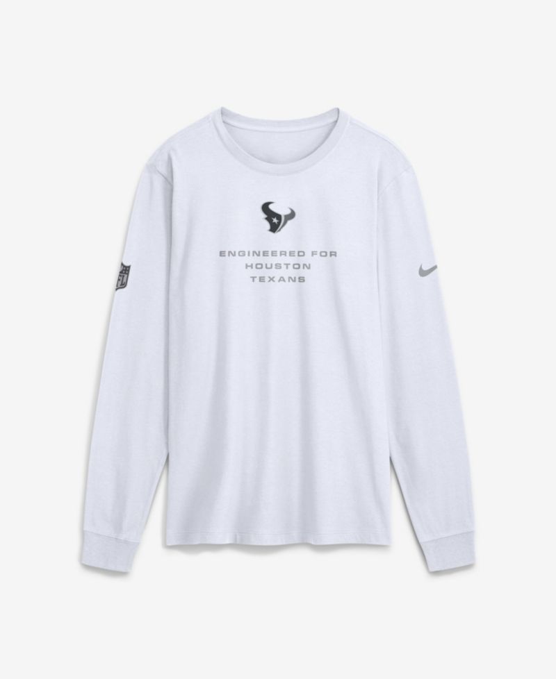 Men's White Houston Texans Sideline Bold Arch Star Dri-FIT Long Sleeve T-Shirt